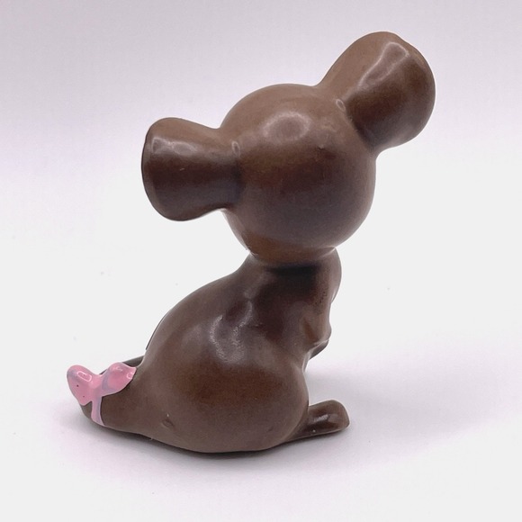 Josef Originals Anthropomorphic Mouse with Pink Bow Porcelain 2" Figurine VTG - Picture 2 of 8